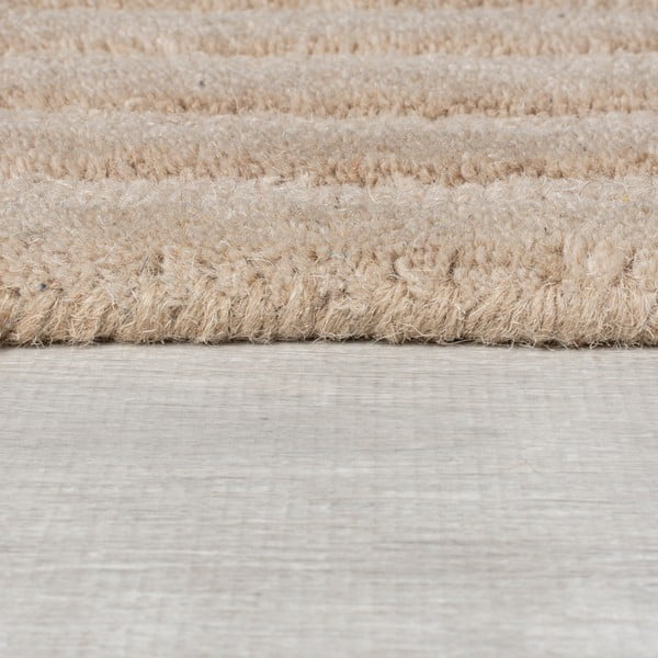 Béžový ručně tkaný vlněný koberec 120x170 cm Zen Rectangles – Flair Rugs-image-4