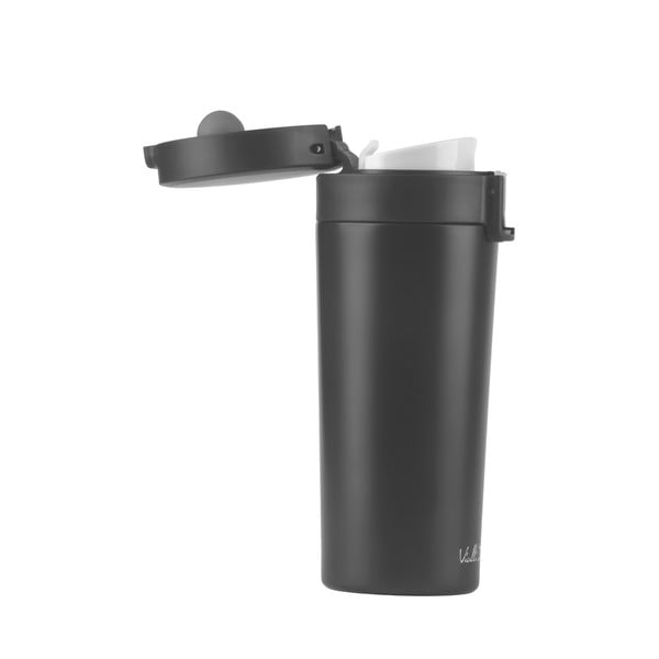 Černý cestovní termohrnek Vialli Design Fuori, 400 ml-image-2