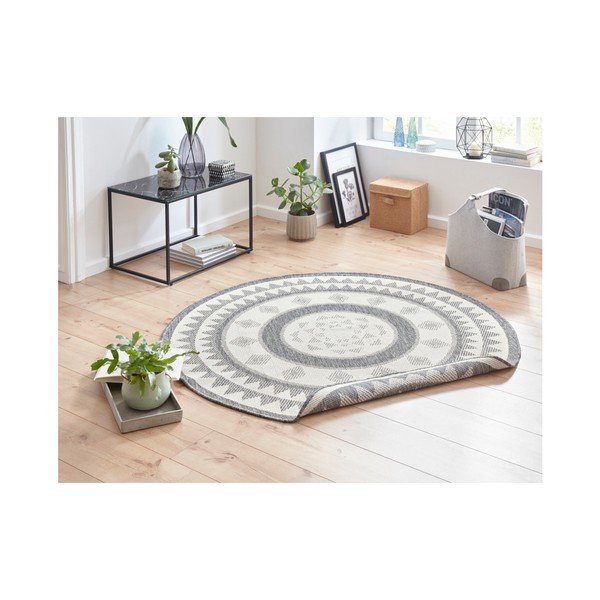Šedo-krémový venkovní koberec NORTHRUGS Jamaica, ⌀ 140 cm-image-2