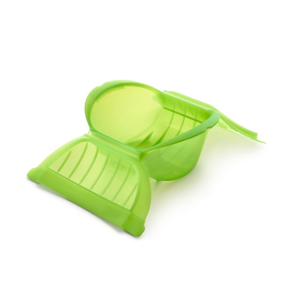 Zelená silikonová nádoba pro vaření v páře Lékué Deep Steam Case L-image-1
