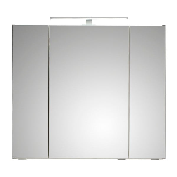 Šedá závěsná koupelnová skříňka se zrcadlem 80x70 cm Set 357 - Pelipal