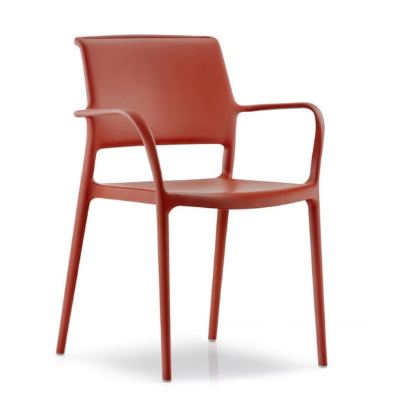 Červená židle s područkou Pedrali Ara