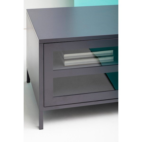 Šedý ocelový TV stolek 150x50x45 cm Acier – Premier Housewares-image-3