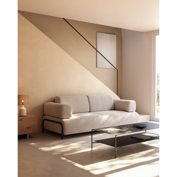 Černý ocelový konferenční stolek 60x140 cm Azisi – Kave Home-image-1