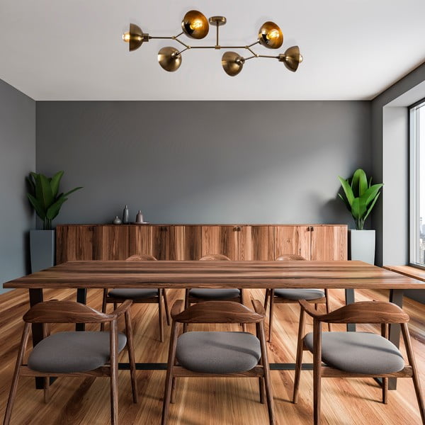 Stropní svítidlo ve zlaté barvě s kovovým stínidlem 52x102 cm Dram – Opviq lights-image-1