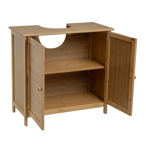 Bambusová skříňka pod umyvadlo v přírodní barvě 63x60 cm – Casa Selección-image-2