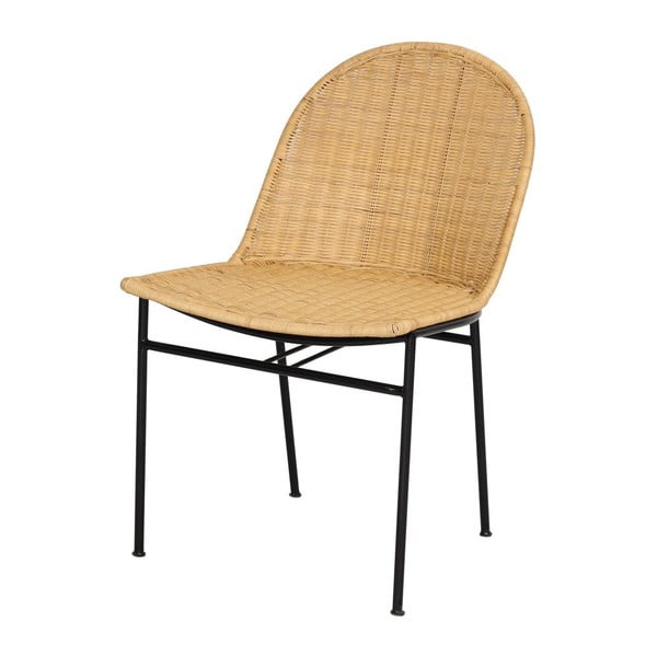 Set 4 ratanových jídelních židlí Sofia a černého stolu Marienlist – Bonami Essentials-image-4