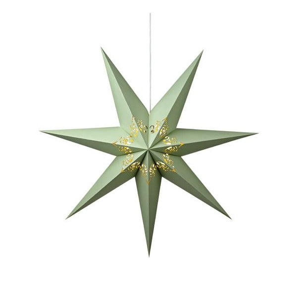 Závěsná svítící hvězda Kandy, Ø75 cm, zelená