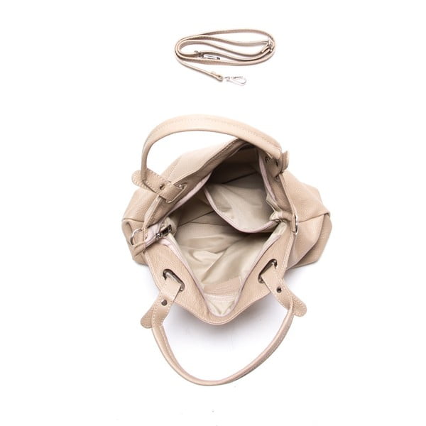 Šedohnědá kožená kabelka Luisa Vannini Nena-image-3