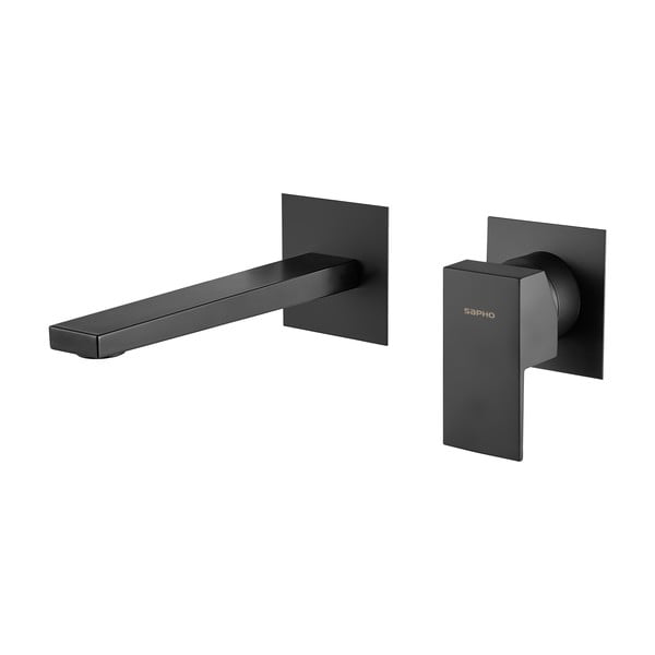 Matně černá podomítková umyvadlová baterie (1 výstup) Latus – Sapho
