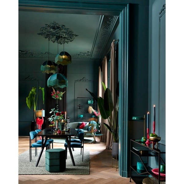 Závěsné svítidlo v petrolejové barvě s textilním stínidlem ø 50 cm Malacia – Light & Living-image-1