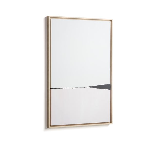 Bílý obraz v rámu Kave Home Abstract, 60 x 90 cm