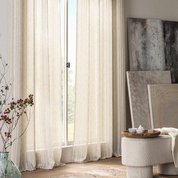 Krémový závěs 140x260 cm Zaho – douceur d'intérieur-image-1