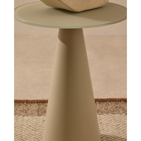 Kulatý odkládací stolek se skleněnou deskou ø 35 cm Wilshire – Kave Home-image-2