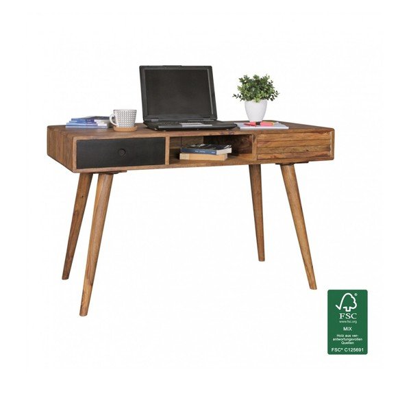 Pracovní stůl z masivního sheeshamového dřeva Skyport REPA, 117 x 60 cm-image-2