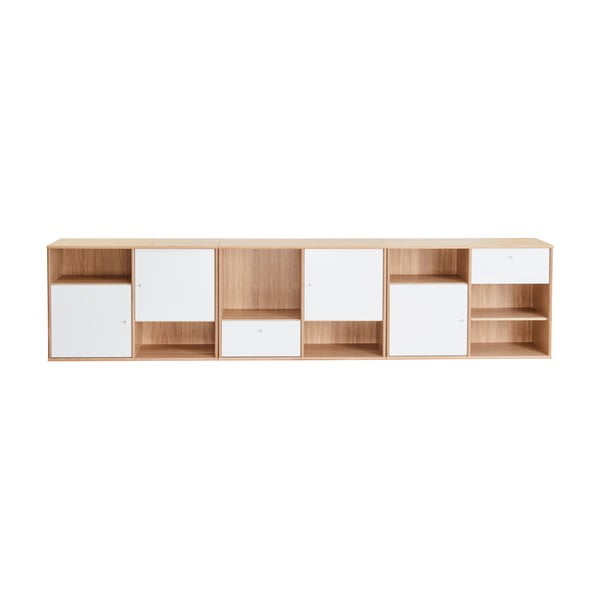 Bílá nízká komoda v dekoru dubu 267x61 cm Mistral - Hammel Furniture
