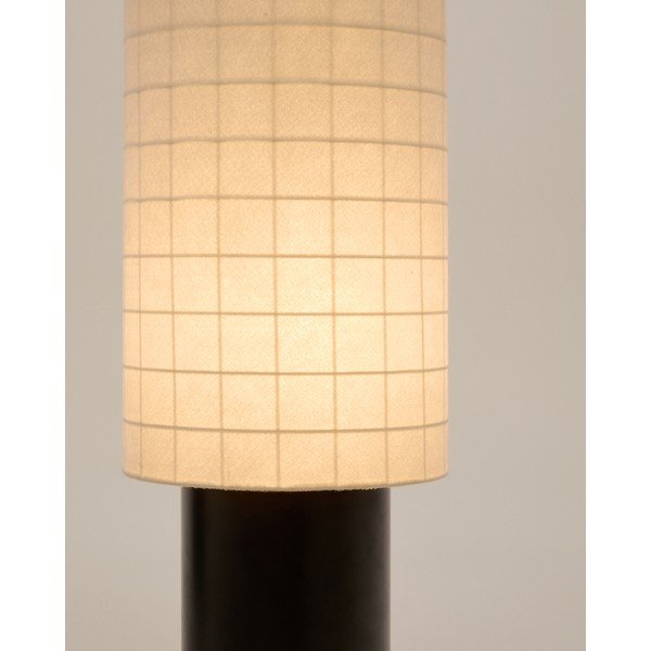 Bílá/černá stojací lampa s textilním stínidlem (výška 142 cm) Dulan – Kave Home-image-3