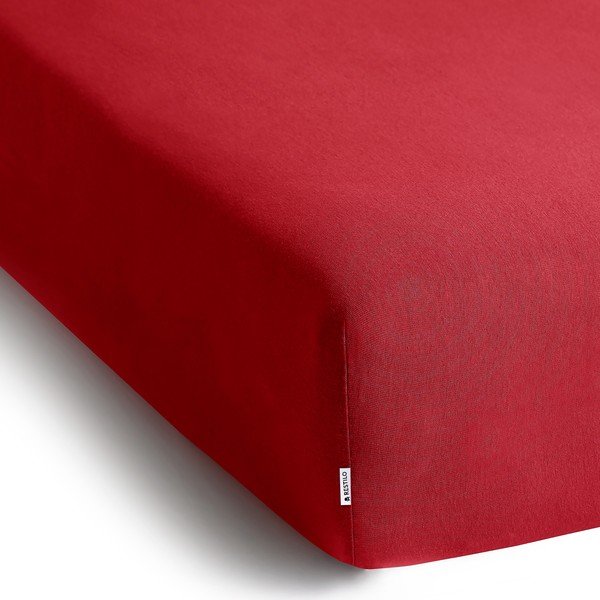 Červené napínací prostěradlo jersey 180x200 cm Amber – Restilo-image-2