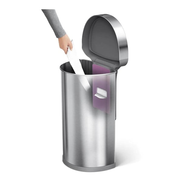 Bezdotykový odpadkový koš z nerezové oceli 45 l - simplehuman-image-4