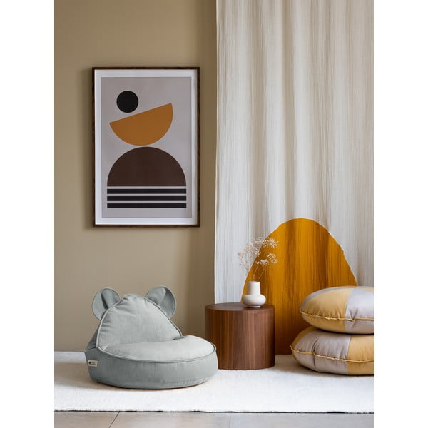 Sametový dětský sedací vak v mentolové barvě Bear – Wigiwama-image-2