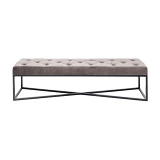 Šedá sametová lavice Kare Design Crossover, 150 cm