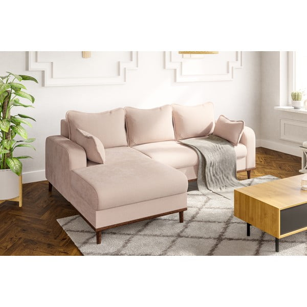 Béžová manšestrová rohová pohovka (levý roh) Beata – Ropez-image-4