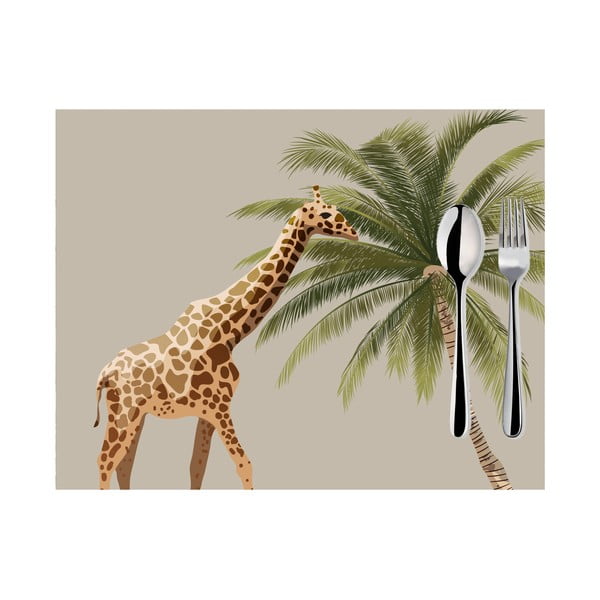 Sada 2 prostírání Apolena Honey Pacemat Set Giraffe With Palm, 33 x 45 cm