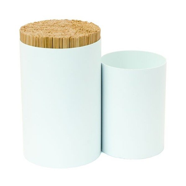 Bílý blok na nože a kuchyňské náčiní z bambusového dřeva Wireworks Knife&Spoon-image-1