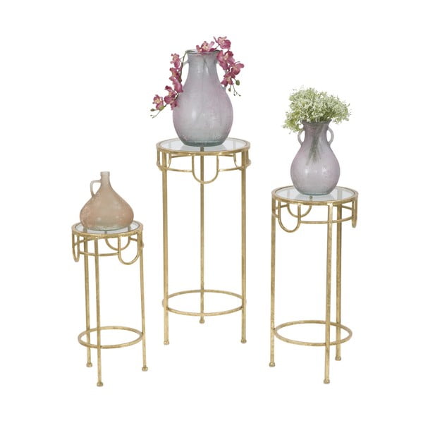 Sada 3 stolků ve zlaté barvě Mauro Ferretti Lorenzo-image-3