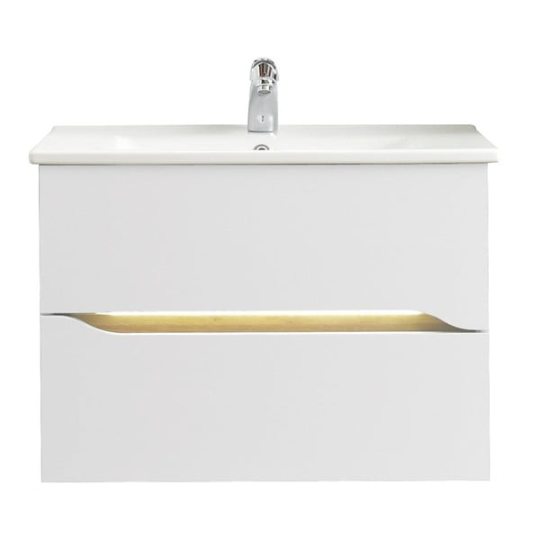 Bílá nízká závěsná skříňka bez umyvadla 72x51 cm Set 857 – Pelipal