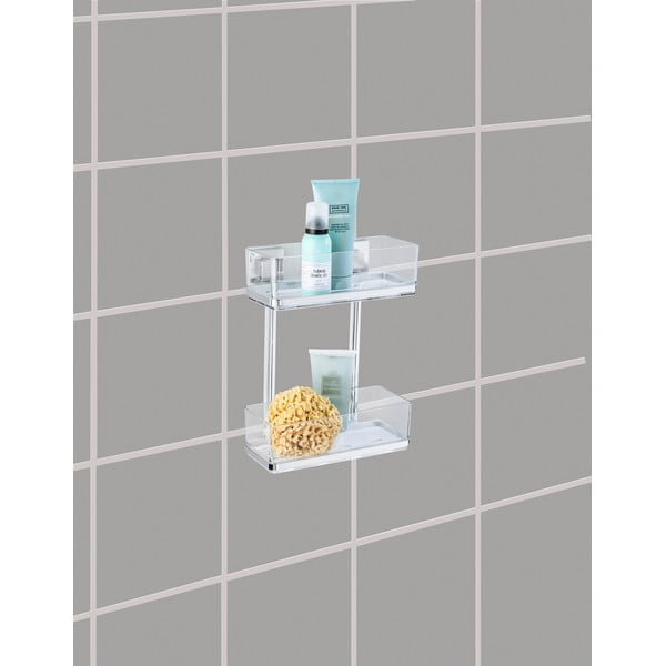 Samodržící dvoupatrová polička Wenko Vacuum-Loc, 14 x 25,5 cm-image-1