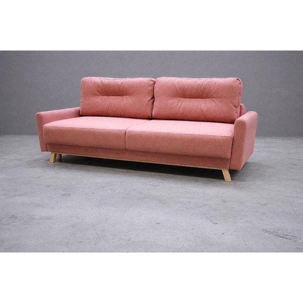 Růžová rozkládací/s úložným prostorem pohovka 214 cm Pop - II. jakost – Bonami Selection-image-2