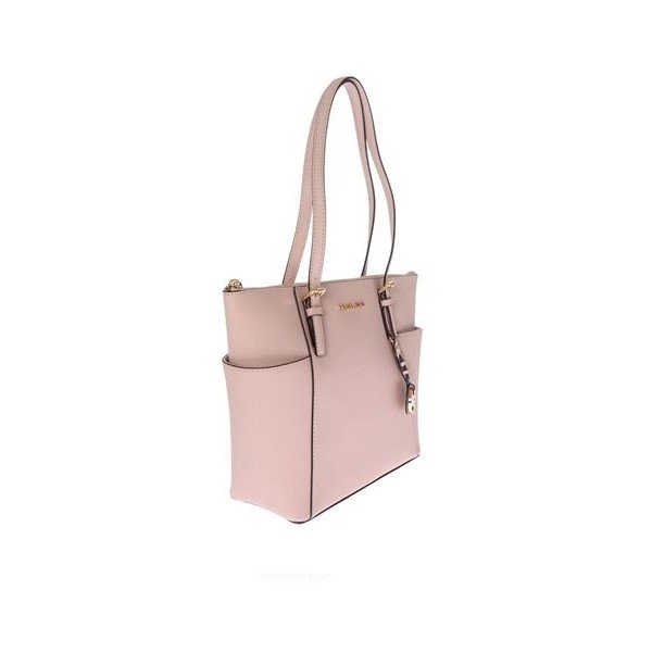Světle růžová kožená kabelka Michael Kors Jet Set-image-2