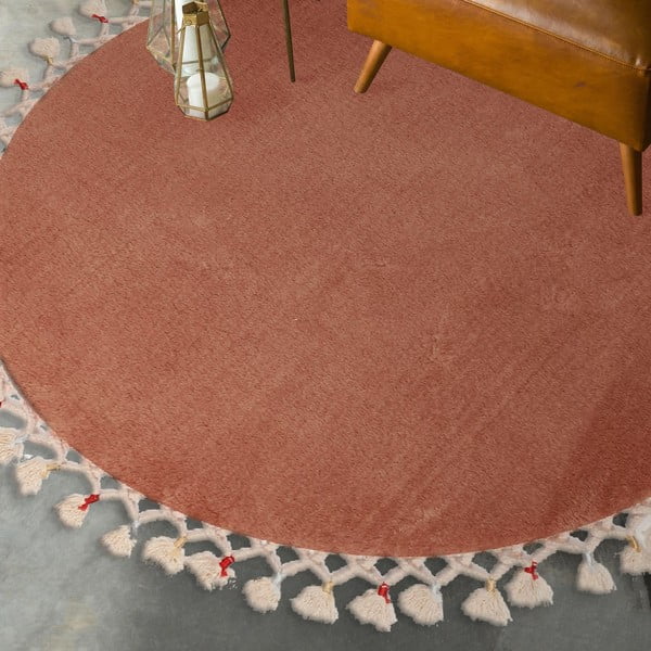 Hnědá koupelnová předložka ø 80 cm Tuft – Foutastic-image-1