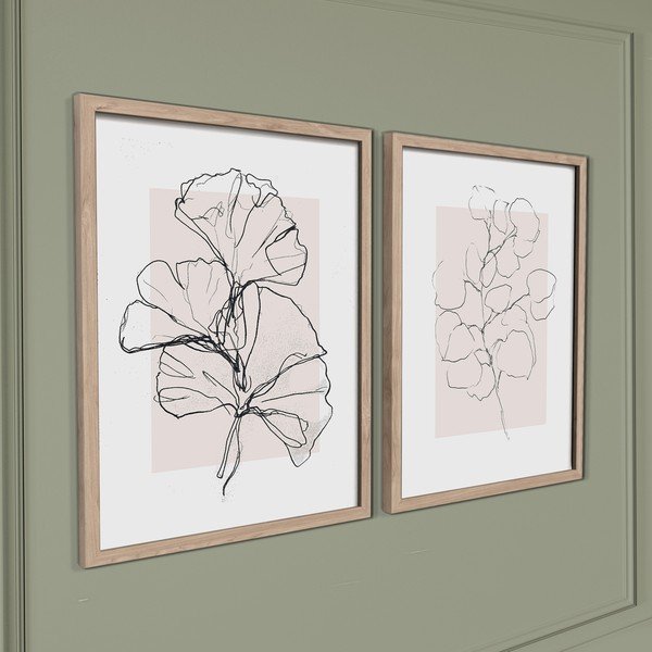 Tištěné obrazy v sadě 2 ks s rámem 30x40 cm Floral Set – Styler-image-3