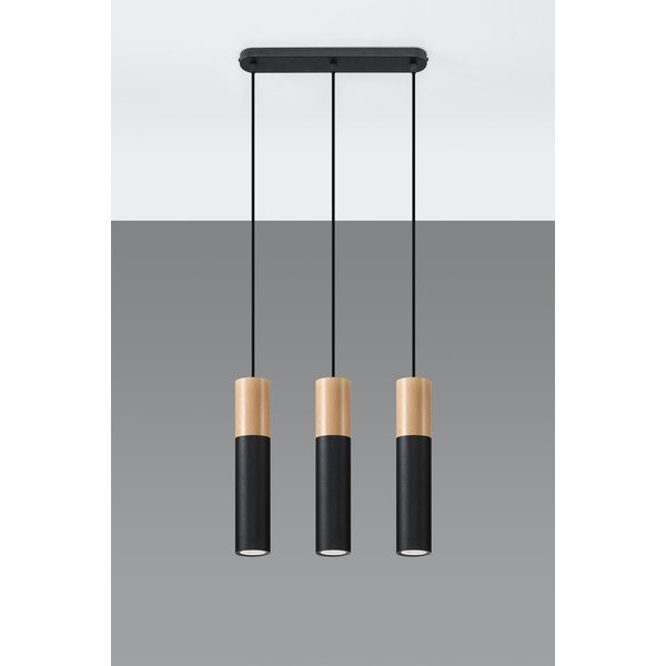 Černé závěsné svítidlo Sollux Paul, délka 40 cm-image-3