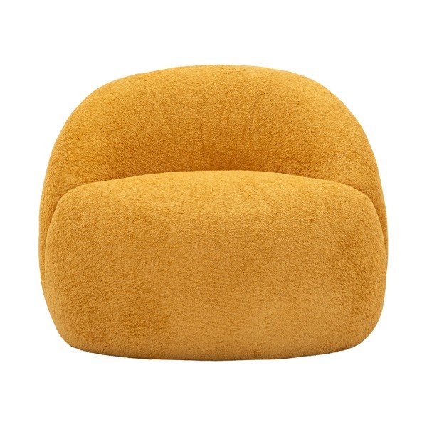 Křeslo z textilie bouclé v hořčicové barvě Ginerva – Mauro Ferretti-image-2