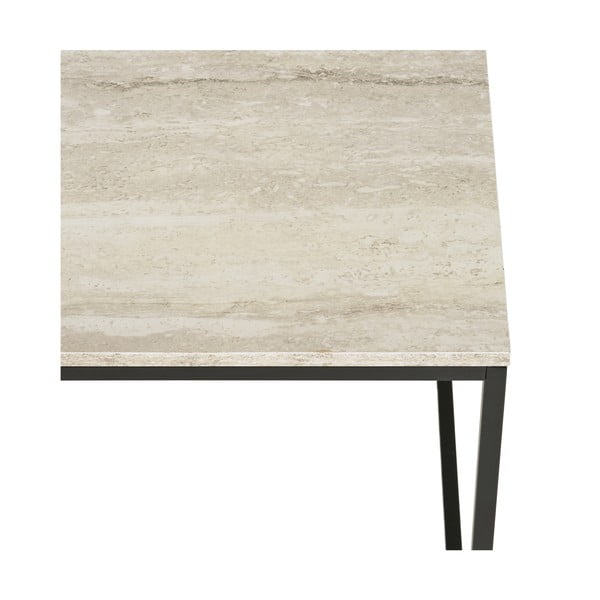 Černý/béžový konferenční stolek v dekoru kamene 60x90 cm Vita – House Nordic-image-3