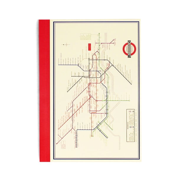 Zápisník 60 str. formát A6 Heritage Tube Map – Rex London