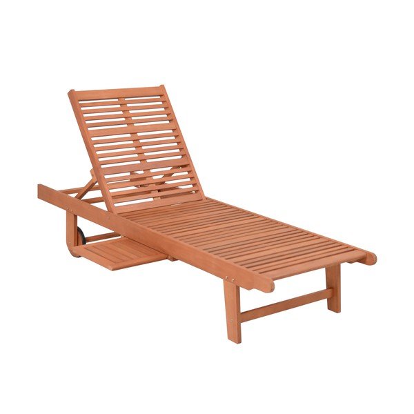 Dřevěné zahradní lehátko v krémovo-přírodní barvě San Diego – Garden Pleasure-image-1