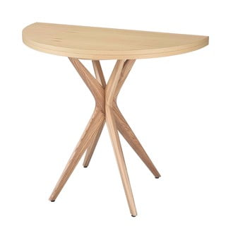 Kulatý rozkládací jídelní stůl s deskou v dekoru jasanového dřeva 45x90 cm Jubi – Ragaba