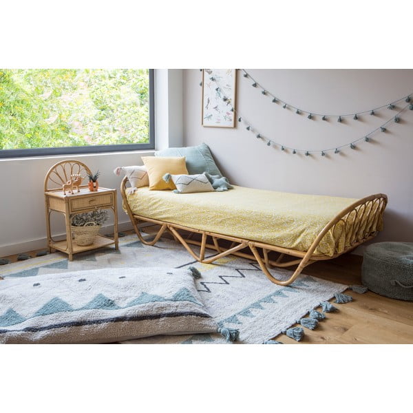 Krémový pratelný ručně tkaný bavlněný dětský koberec 140x200 cm Azteca Vintage Blue – Lorena Canals-image-3