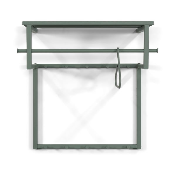 Šedozelený kovový nástěnný věšák s poličkou 76 cm Rizzoli – Spinder Design-image-2