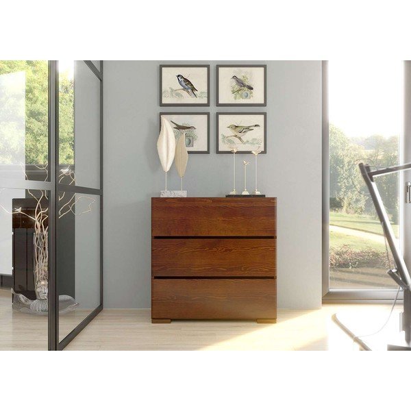 Hnědá komoda z bukového dřeva Skandica Sandemo, 80 x 81 cm-image-1