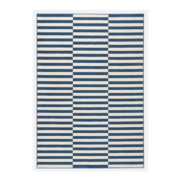 Modrobílý koberec Hanse Home Gloria Panel, 160 x 230 cm