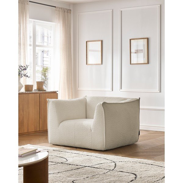 Béžové křeslo z textilie bouclé Giorgia – Bobochic Paris-image-1