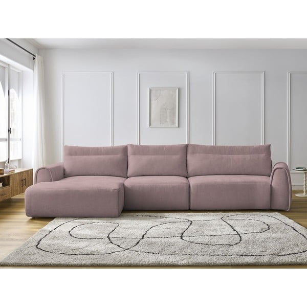 Světle růžová rohová pohovka Aden – Bobochic Paris-image-1