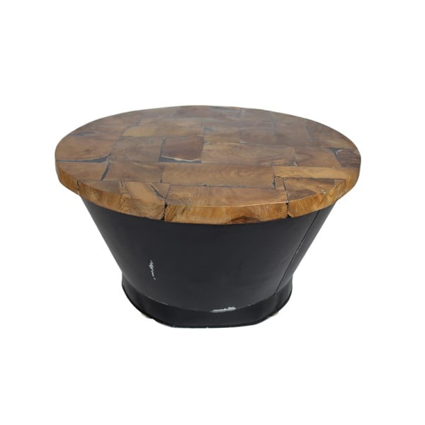Odkládací stolek z teakového dřeva HSM Collection Bucket, ⌀ 75 cm