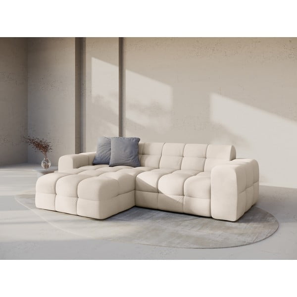 Béžová rohová pohovka (levý roh/s lenoškou) Kendal – Micadoni -image-1