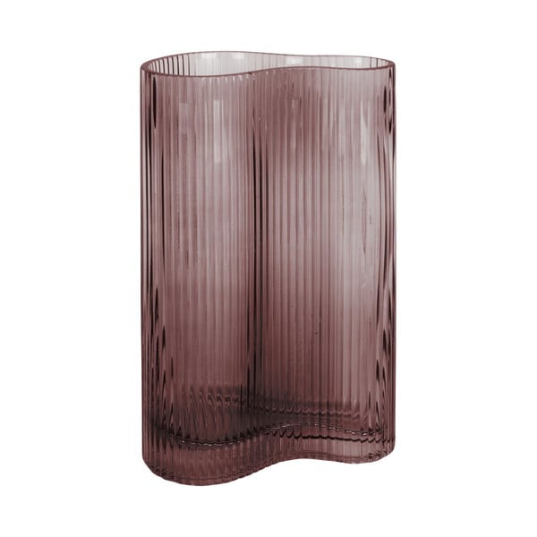 Hnědá skleněná váza PT LIVING Wave, výška 27 cm